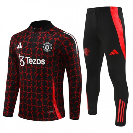 Manchester United Sweatshirt Za Trening Četvrt Zip 2024-25 Crna Manchester United Sweatshirt Za Trening Četvrt Zip 2024-25 Crna